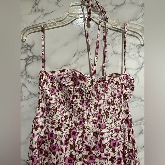 Jason Wu Ivory A-Line Dress with Pink & Brown Floral Pattern - Picture 6 of 7